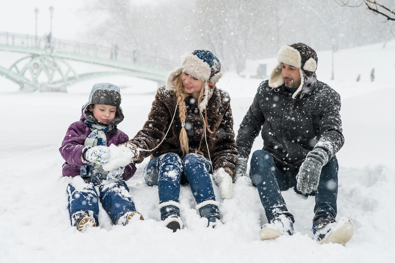Family enjoying outdoor activities together