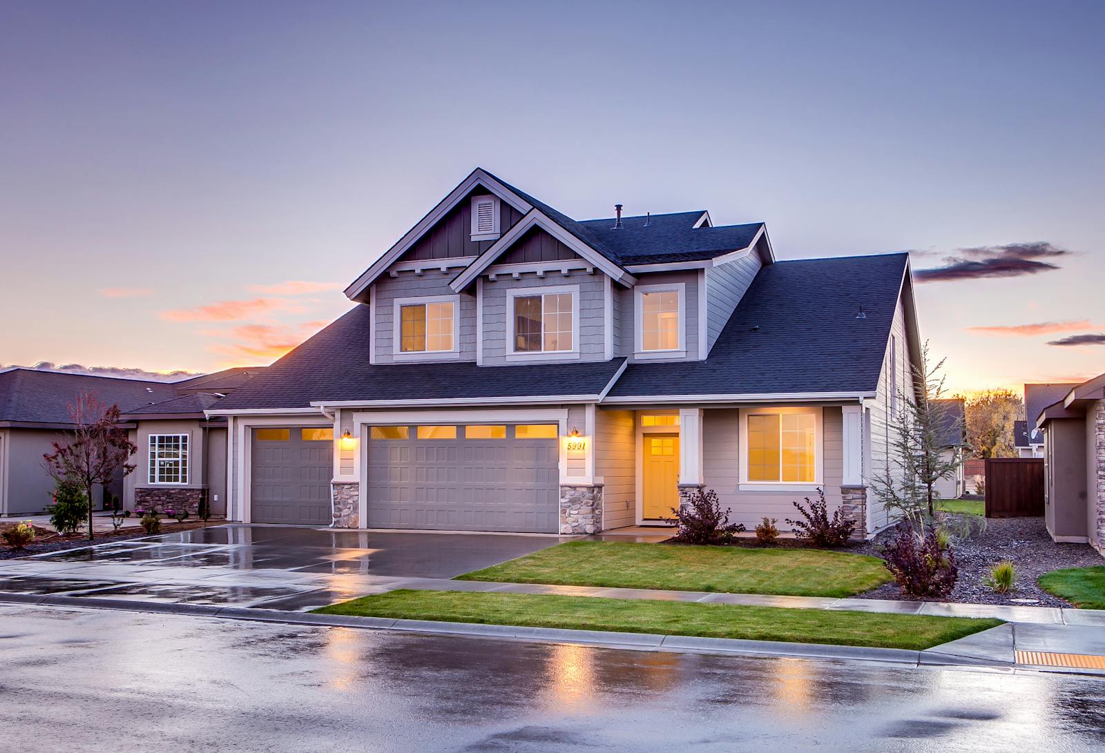 Charming suburban homes on tree-lined street